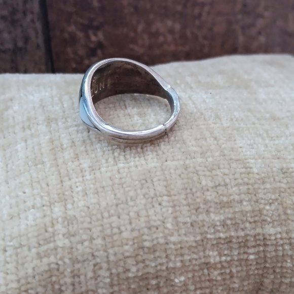 Sterling Silver JR Zuni Multi Stone Inlay Ring - Picture 5 of 11